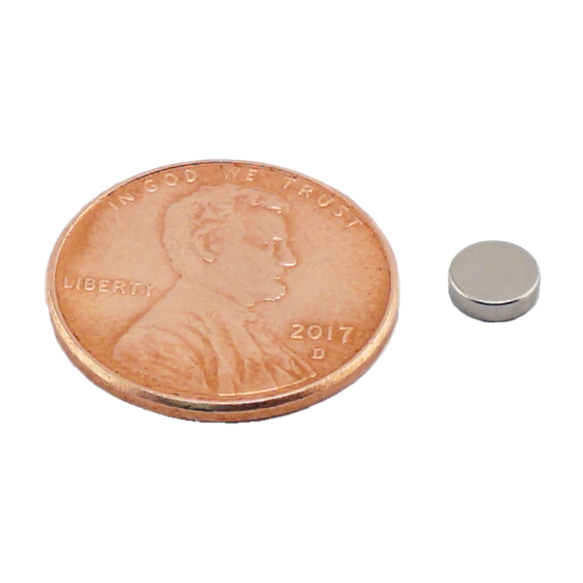 Load image into Gallery viewer, ND022N-35 Neodymium Disc Magnet - Compared to Penny for Size Reference