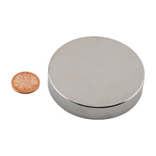 Load image into Gallery viewer, ND025004N Neodymium Disc Magnet - Compared to Penny for Size Reference