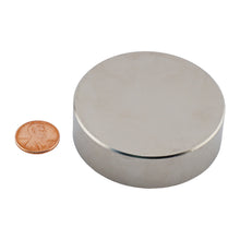 Load image into Gallery viewer, ND025005N Neodymium Disc Magnet - Compared to Penny for Size Reference