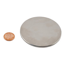Load image into Gallery viewer, ND027500N Neodymium Disc Magnet - Compared to Penny for Size Reference