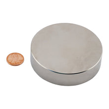 Load image into Gallery viewer, ND030004N Neodymium Disc Magnet - Compared to Penny for Size Reference
