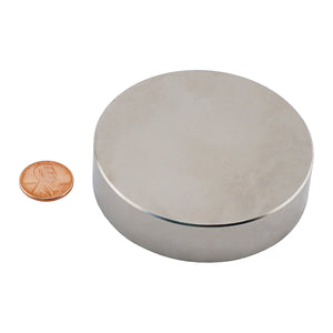 ND030004N Neodymium Disc Magnet - Compared to Penny for Size Reference