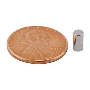 ND12525N-35 Neodymium Disc Magnet - Compared to Penny for Size Reference