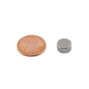 ND144N-35 Neodymium Disc Magnet - Compared to Penny for Size Reference