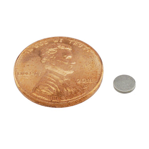 ND18703N-35 Neodymium Disc Magnet - Compared to Penny for Size Reference