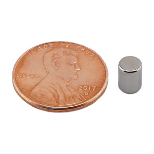 ND18725N-35 Neodymium Disc Magnet - Compared to Penny for Size Reference