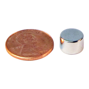 ND187N-35 Neodymium Disc Magnet - Compared to Penny for Size Reference