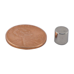 ND45-1212N Neodymium Disc Magnet - Compared to Penny for Size Reference