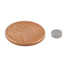 Load image into Gallery viewer, ND45-1905N Neodymium Disc Magnet - Compared to Penny for Size Reference