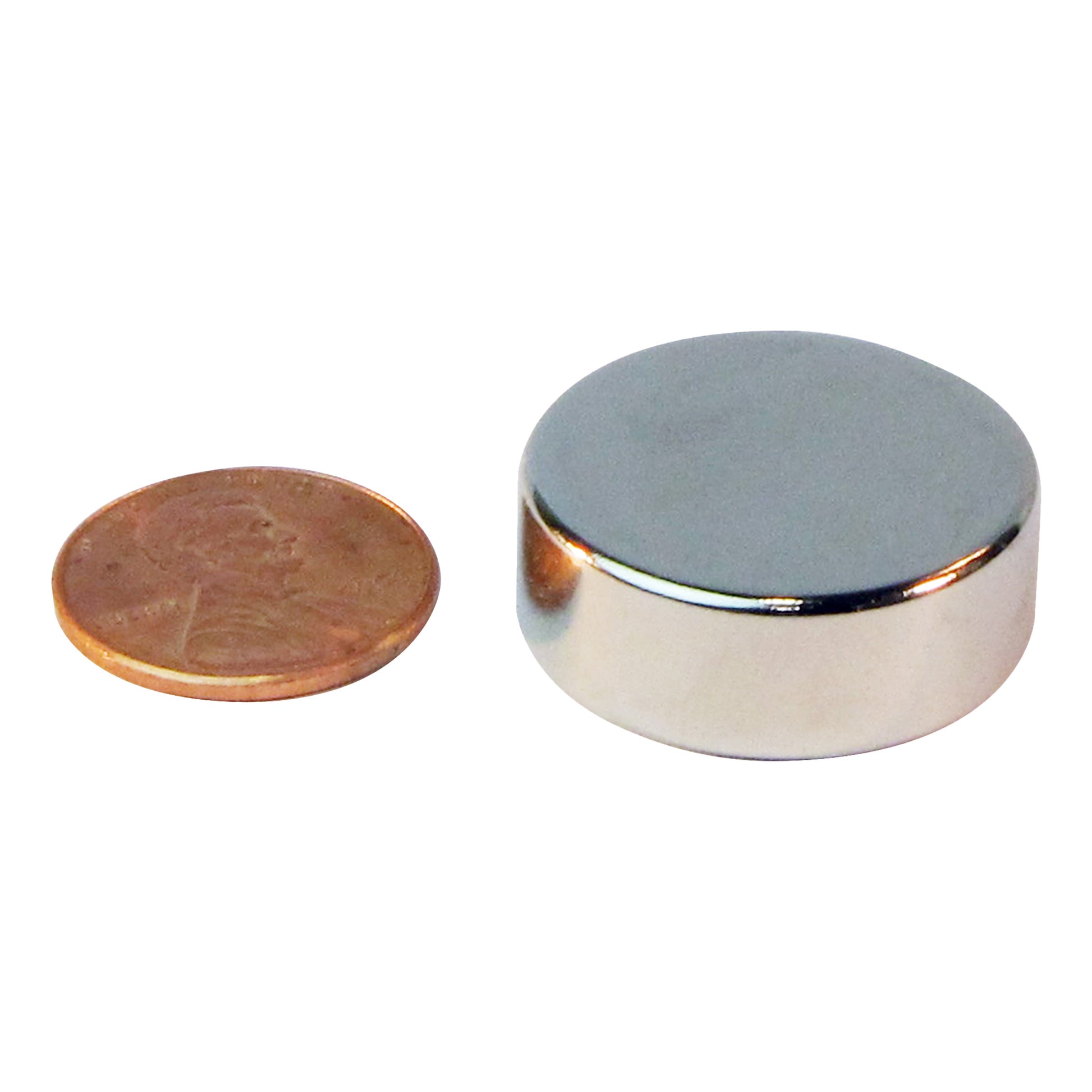 Load image into Gallery viewer, ND45-1X37N Neodymium Disc Magnet - Compared to Penny for Size Reference