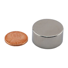 Load image into Gallery viewer, ND45-1X50N Neodymium Disc Magnet - Compared to Penny for Size Reference