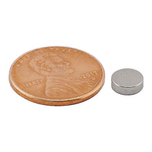 Load image into Gallery viewer, ND45-2508N Neodymium Disc Magnet - Compared to Penny for Size Reference