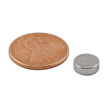 Load image into Gallery viewer, ND45-3111N Neodymium Disc Magnet - Compared to Penny for Size Reference