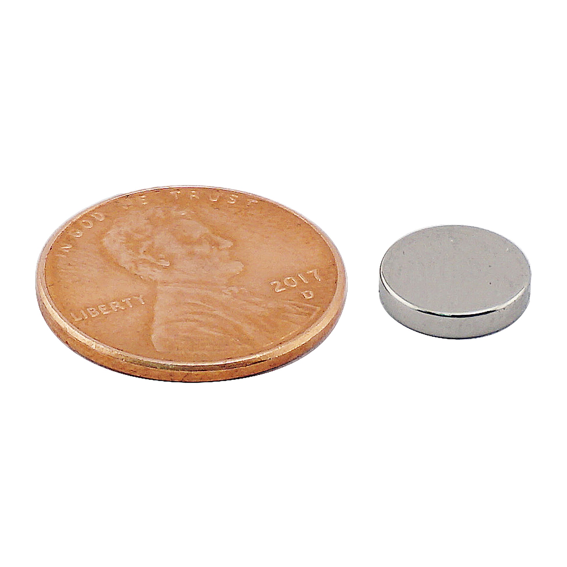 Load image into Gallery viewer, ND45-3607N Neodymium Disc Magnet - Compared to Penny for Size Reference