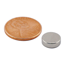 Load image into Gallery viewer, ND45-3712N Neodymium Disc Magnet - Compared to Penny for Size Reference