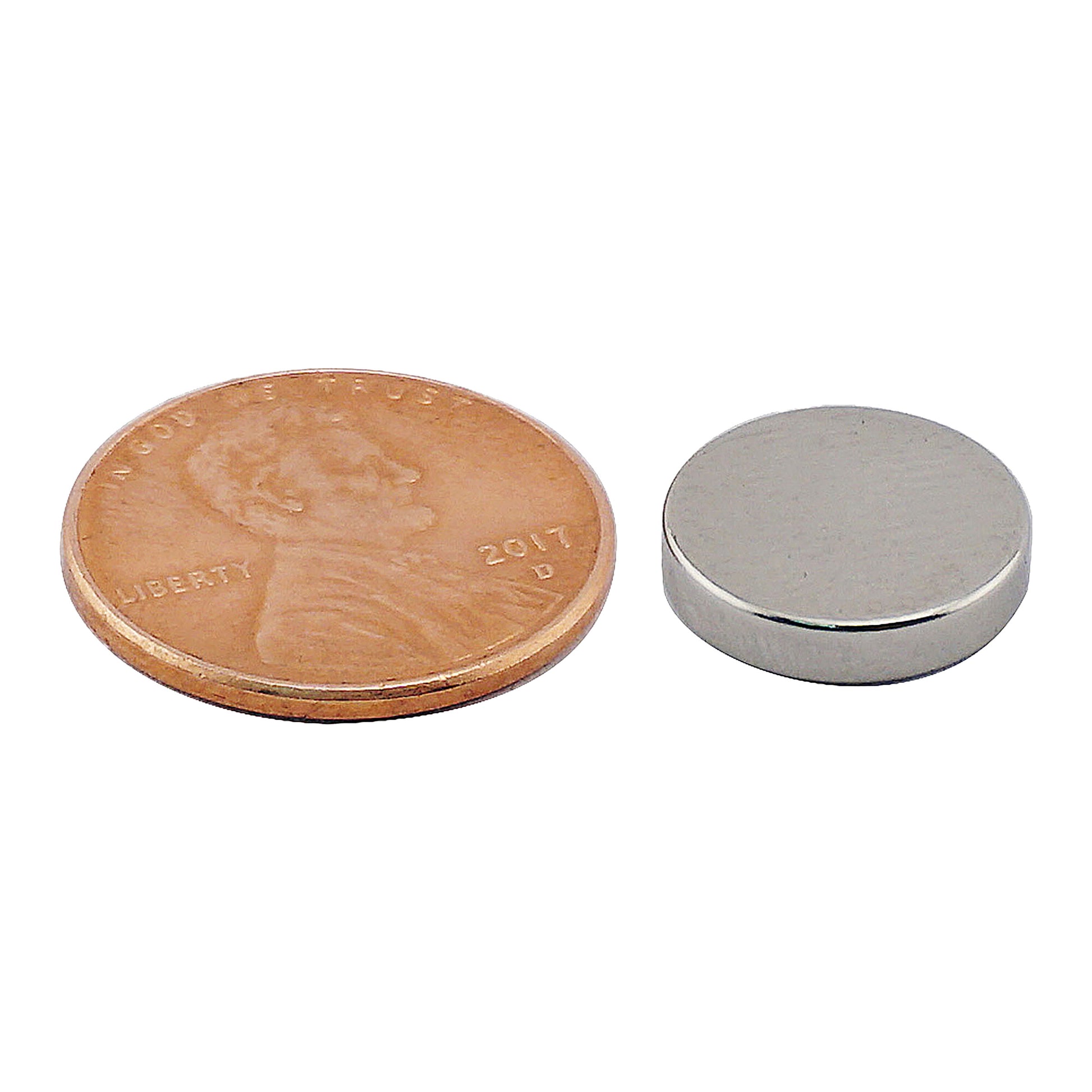 Load image into Gallery viewer, ND45-4910N Neodymium Disc Magnet - Compared to Penny for Size Reference
