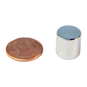 ND45-5050N Neodymium Disc Magnet - Compared to Penny for Size Reference