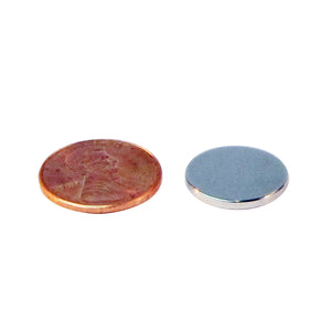 ND45-6206N Neodymium Disc Magnet - Compared to Penny for Size Reference