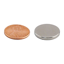 Load image into Gallery viewer, ND45-7510N Neodymium Disc Magnet - Compared to Penny for Size Reference