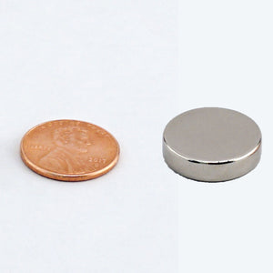 ND45-8706N Neodymium Disc Magnet - Compared to Penny for Size Reference