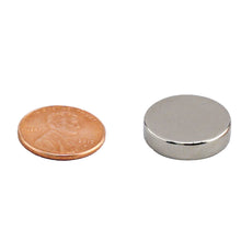 Load image into Gallery viewer, ND45-8706N Neodymium Disc Magnet - Compared to Penny for Size Reference