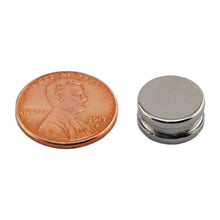 Load image into Gallery viewer, NDGI002500N Neodymium Disc Magnet - Compared to Penny for Size Reference