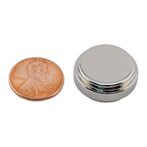 NDGO003700N Neodymium Disc Magnet - Compared to Penny for Size Reference