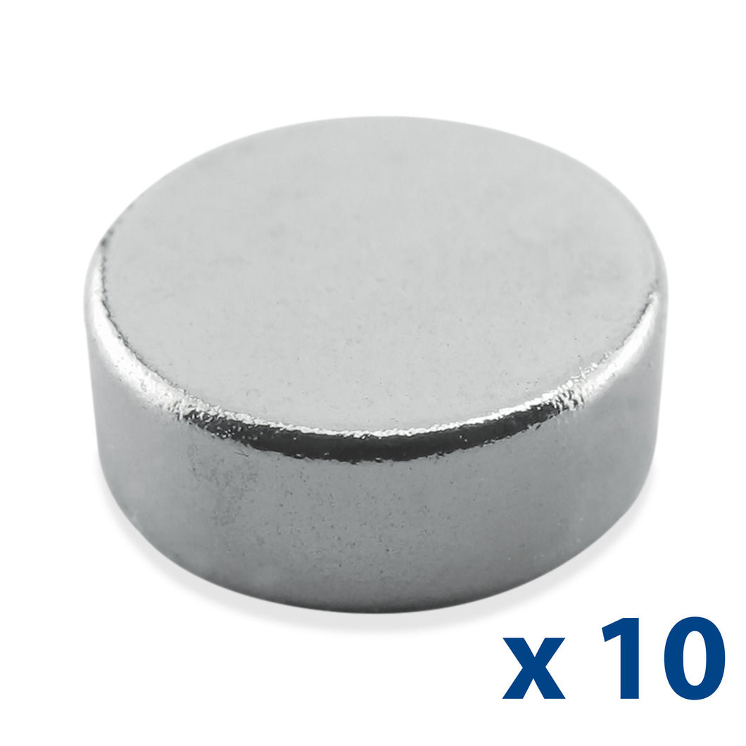 07045 Neodymium Disc Magnets (10pk) - 45 Degree Angle View x 10