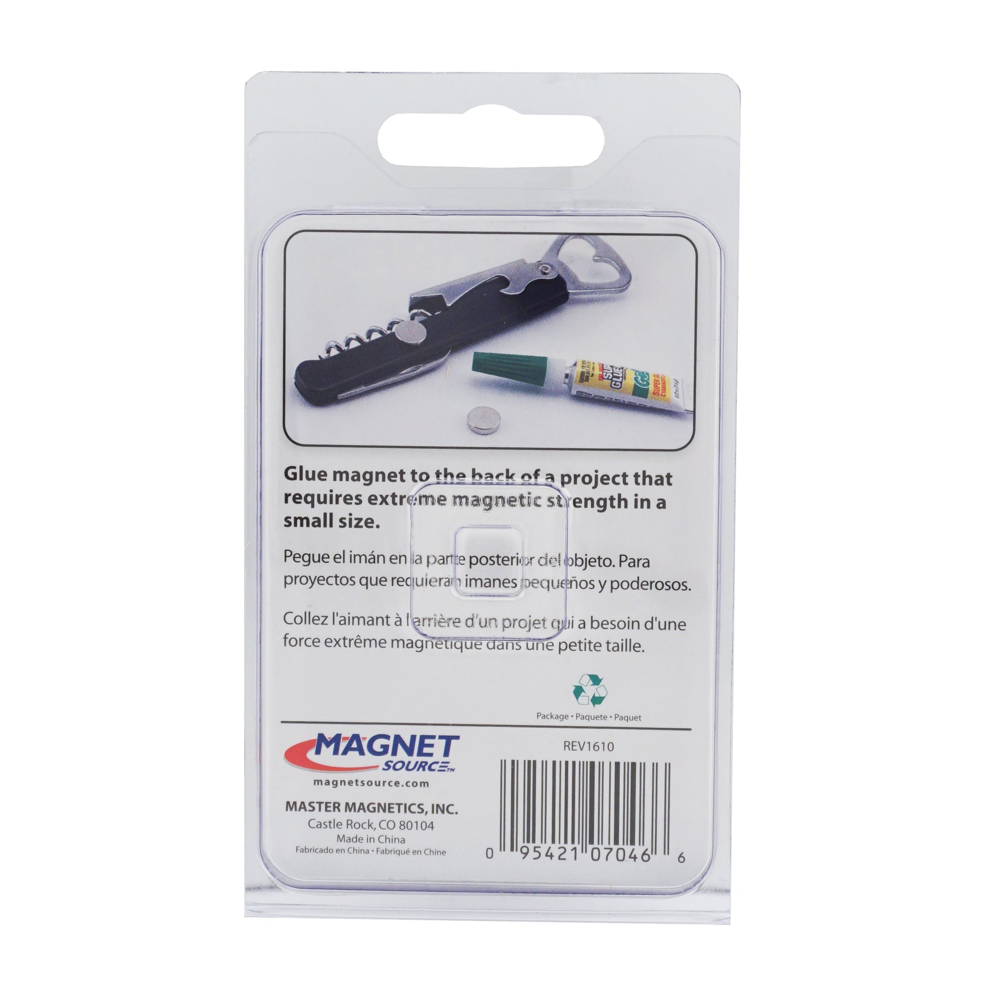 Load image into Gallery viewer, 07046 Neodymium Disc Magnets (6pk) - Back of Packaging