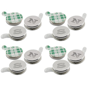 07525 Neodymium Disc Magnets with Adhesive (12pk) - Shown with Adhesive Backing