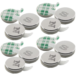 07526 Neodymium Disc Magnets with Adhesive (12pk) - Shown with Adhesive Backing