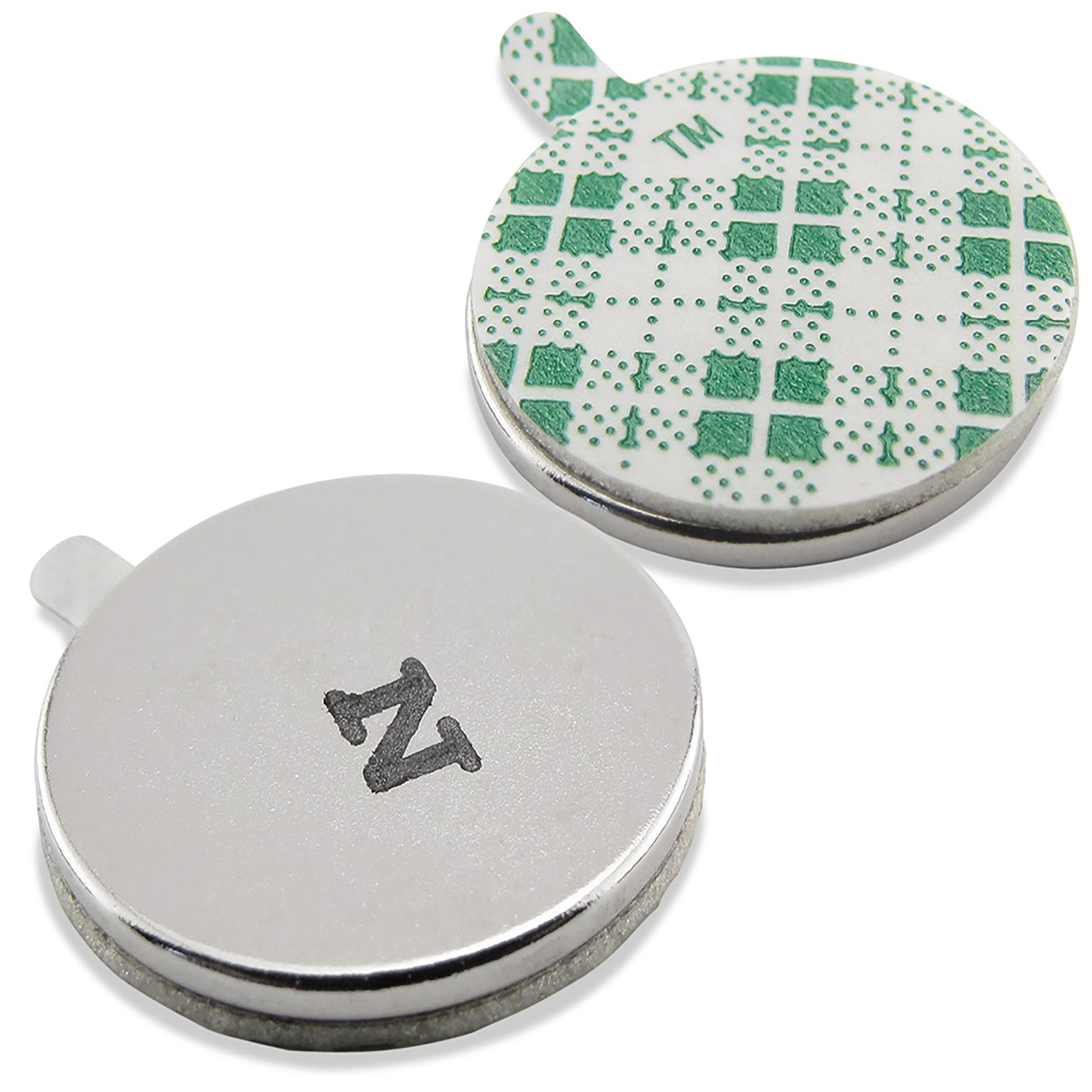 Load image into Gallery viewer, 07528 Neodymium Disc Magnets with Adhesive (5pk) - 45 Degree Angle View