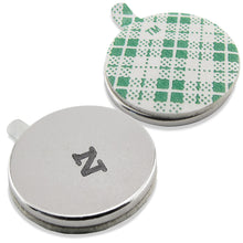 Load image into Gallery viewer, 07528 Neodymium Disc Magnets with Adhesive (5pk) - 45 Degree Angle View