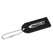 Load image into Gallery viewer, KCMBK-BULK Neodymium Key Chain Magnet with Logo, Black - 45 Degree Angle View