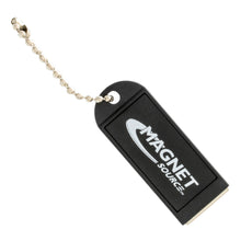 Load image into Gallery viewer, KCMBK-BULK Neodymium Key Chain Magnet with Logo, Black - Back View