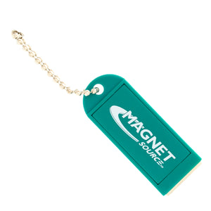KCMG-BULK Neodymium Key Chain Magnet with Logo, Green - Back View