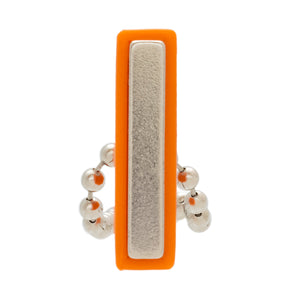KCMO-BULK Neodymium Key Chain Magnet with Logo, Orange - Top View