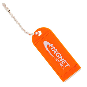 KCMO-BULK Neodymium Key Chain Magnet with Logo, Orange - Back View