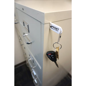 07604 Neodymium Key Chain Magnet with Logo, White - In Use