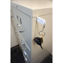 Load image into Gallery viewer, 07604 Neodymium Key Chain Magnet with Logo, White - 