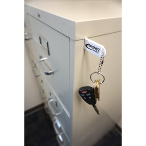 07604 Neodymium Key Chain Magnet with Logo, White - 