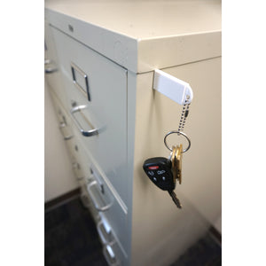07604 Neodymium Key Chain Magnet with Logo, White - Testing White Magnet on Junk