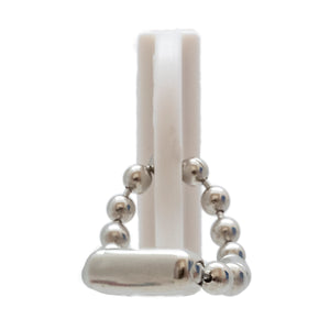 07604 Neodymium Key Chain Magnet with Logo, White - Top View