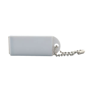 07604 Neodymium Key Chain Magnet with Logo, White - Back View