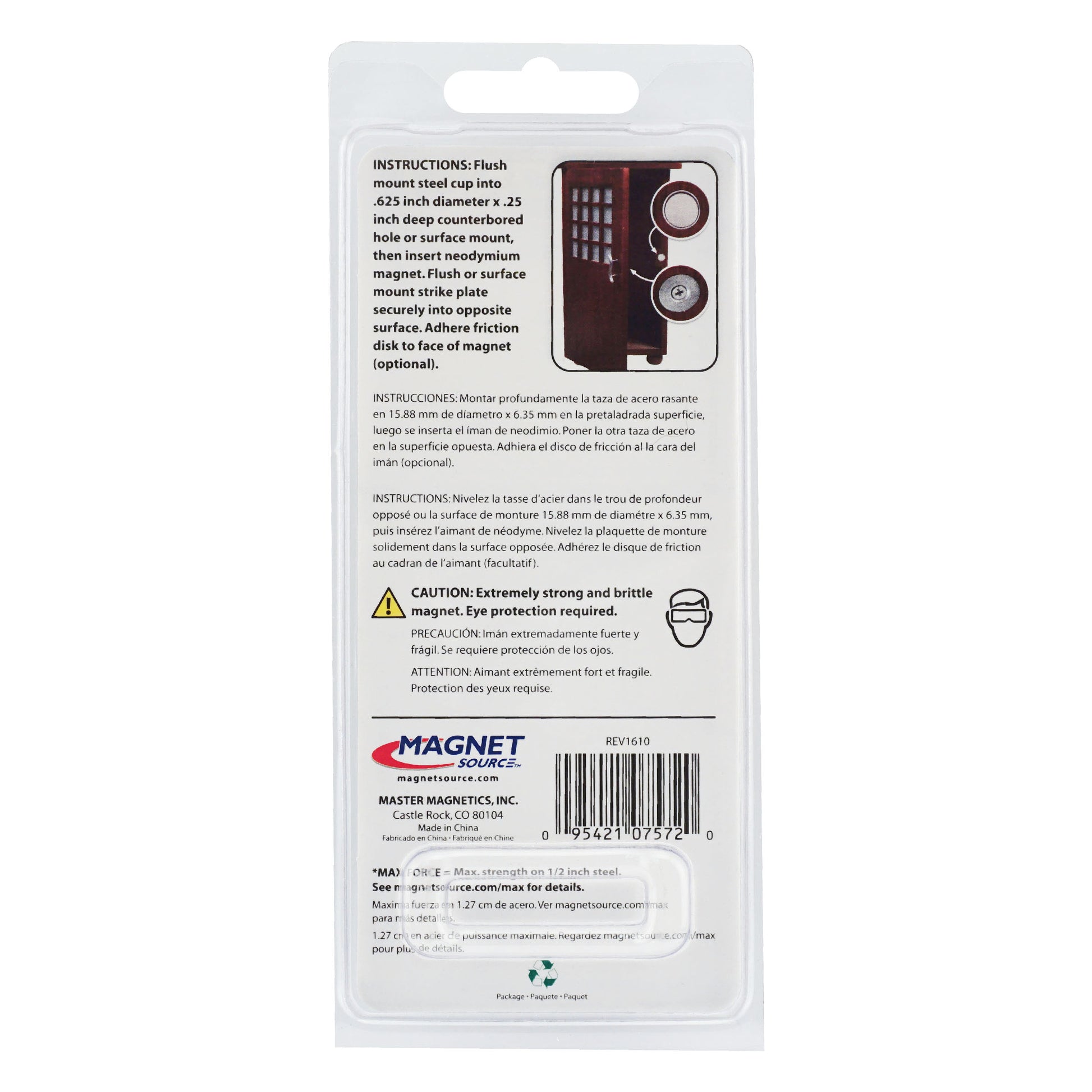 Load image into Gallery viewer, 07572 Neodymium Latch Magnet Kit (2 sets) - Back of Packaging