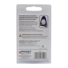 Load image into Gallery viewer, 07599 Neodymium Magnetic Hooks with Grip Pads (2pk) - Back of Packaging
