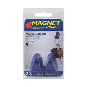 07599 Neodymium Magnetic Hooks with Grip Pads (2pk) - Side View