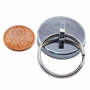 NA011200N Neodymium Magnetic Keyring - Compared to Penny for Size Reference