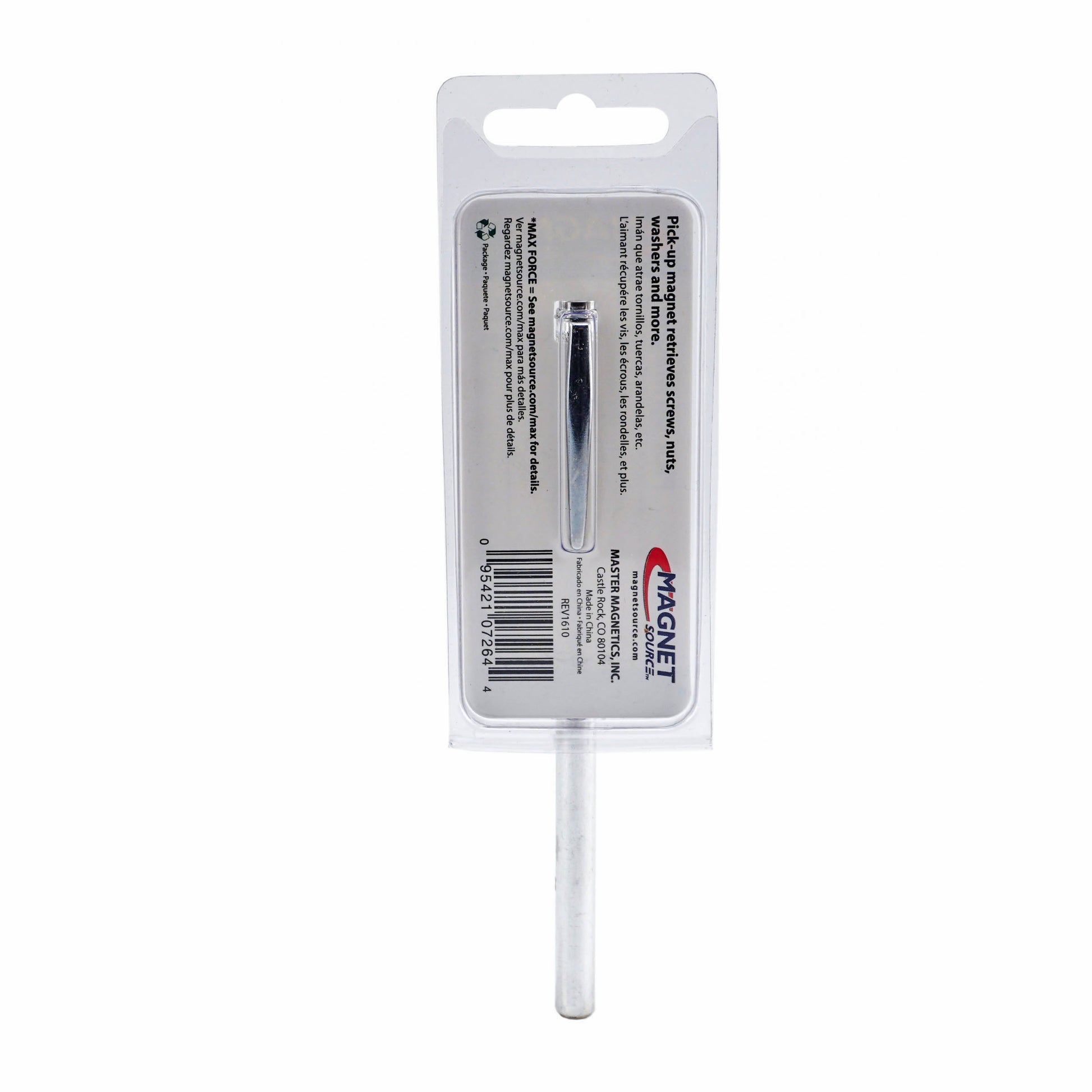 Load image into Gallery viewer, 07264 Neodymium Magnetic Pick-Up Tool with Pocket Clip - Back of Packaging