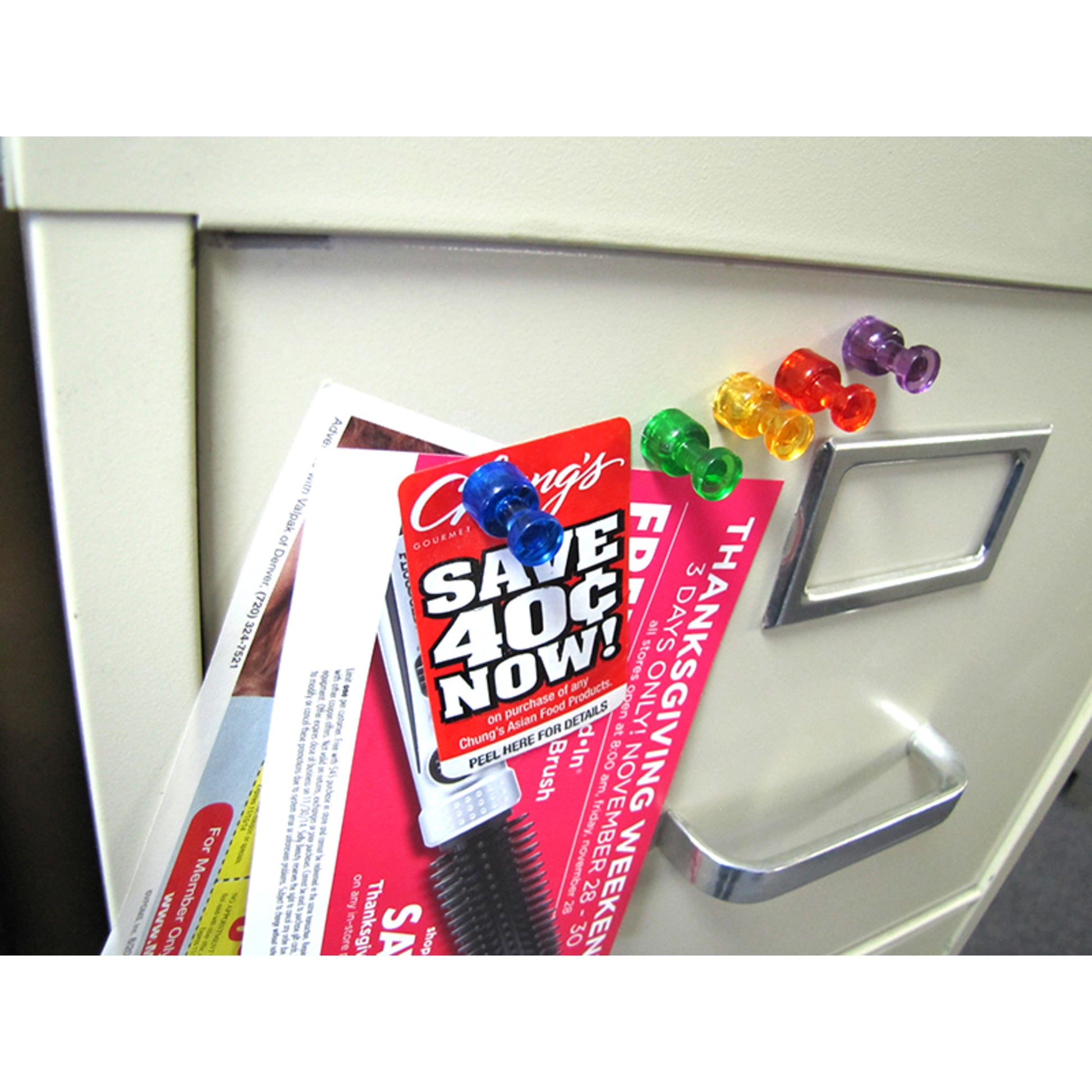Load image into Gallery viewer, 08013 Neodymium Magnetic Push Pins (10pk) - In Use